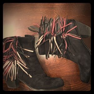 Sam Edelman Black SuedeBootie with Fringe